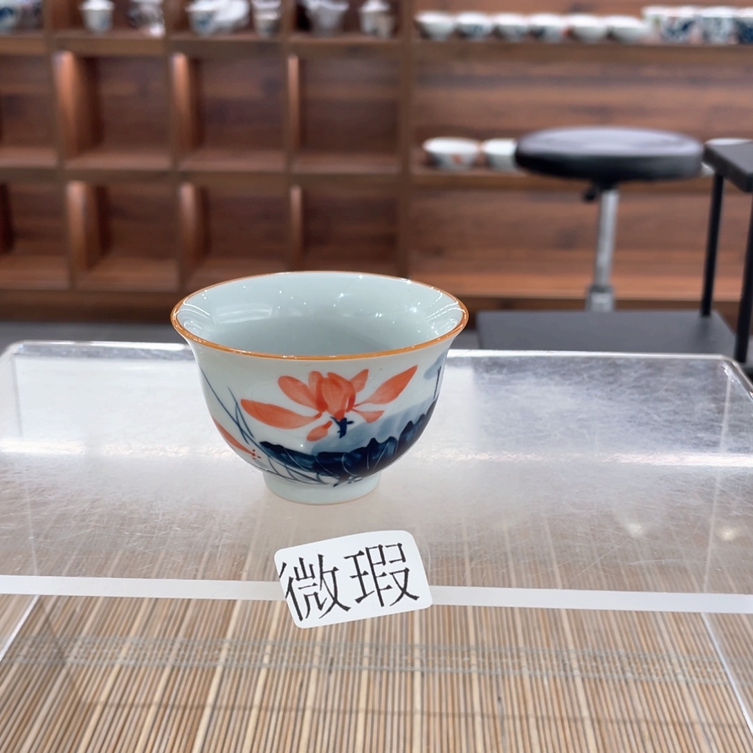 釉下手绘茶具微瑕
