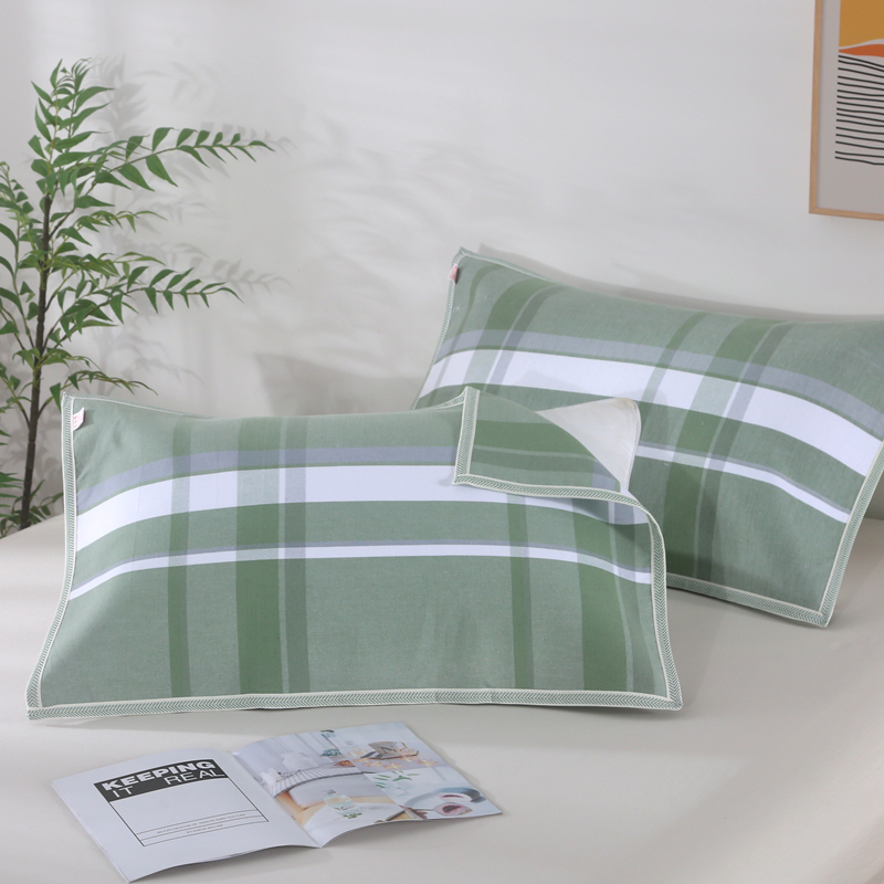 纯棉加厚老粗布凉席枕巾一对加大学生情侣男生家用全棉单人枕头巾