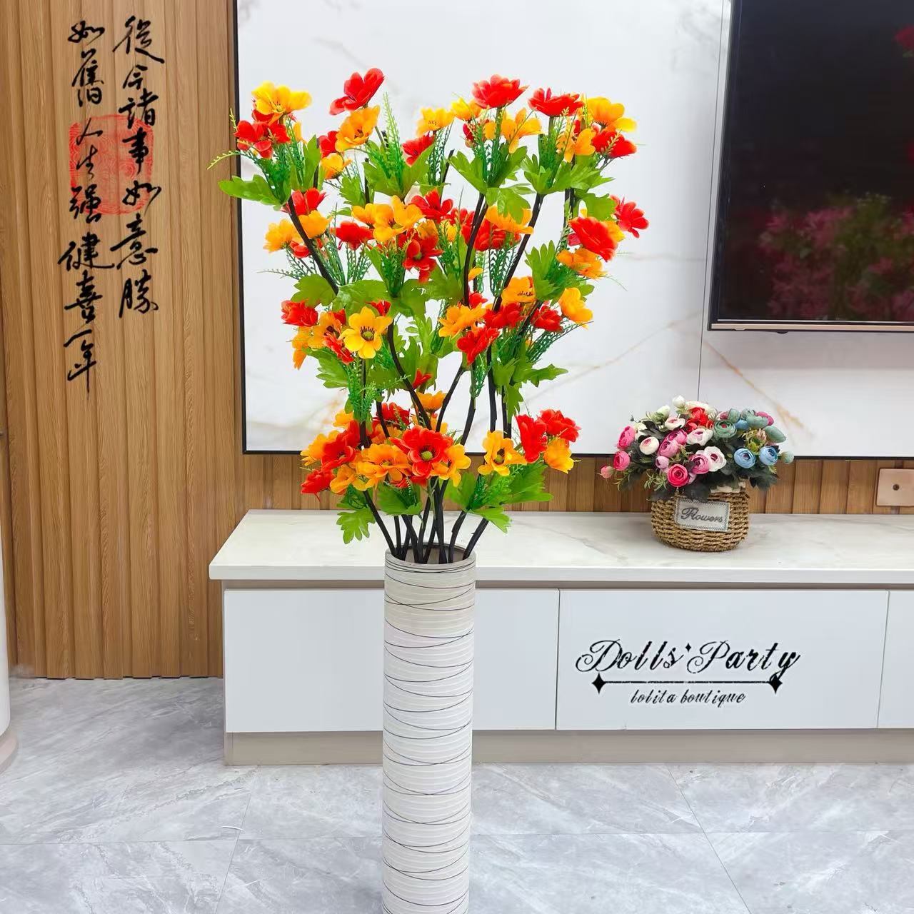 仿真波斯菊 假花客厅装饰干花 仿真向日葵永生花绢花落地摆设客厅