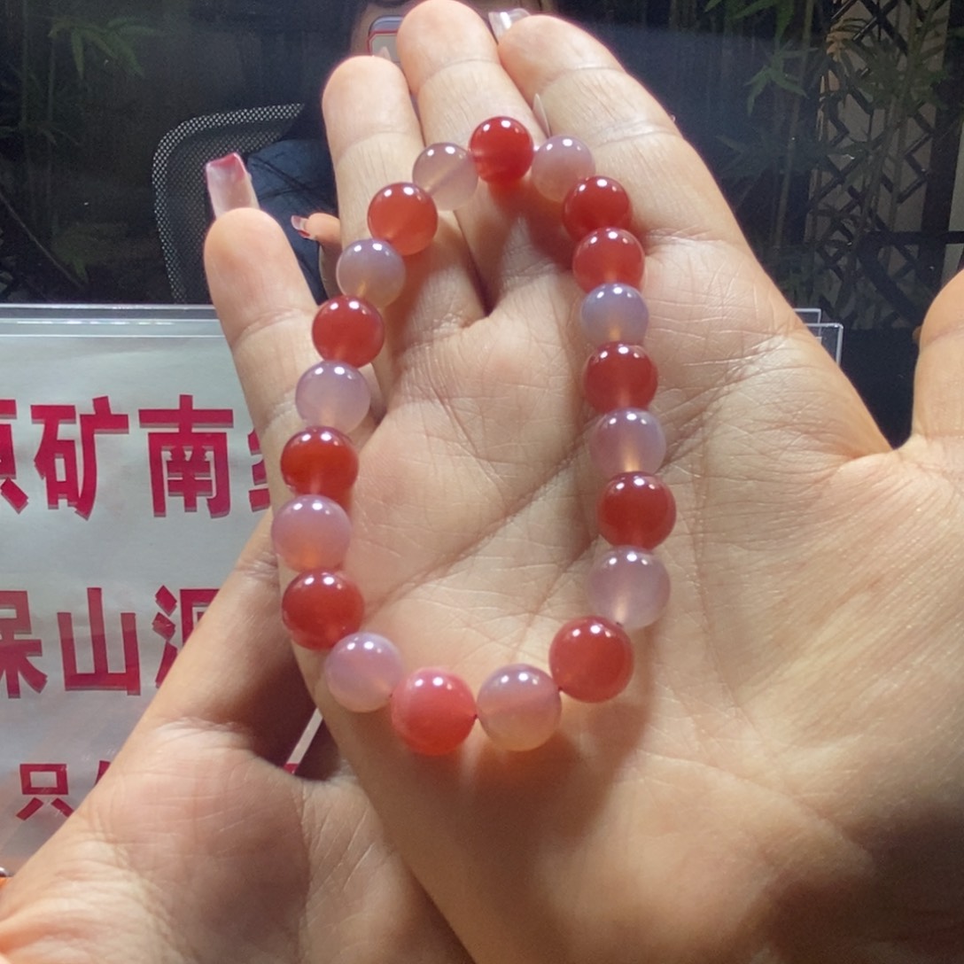 南红玛瑙9+多宝单圈未镶嵌