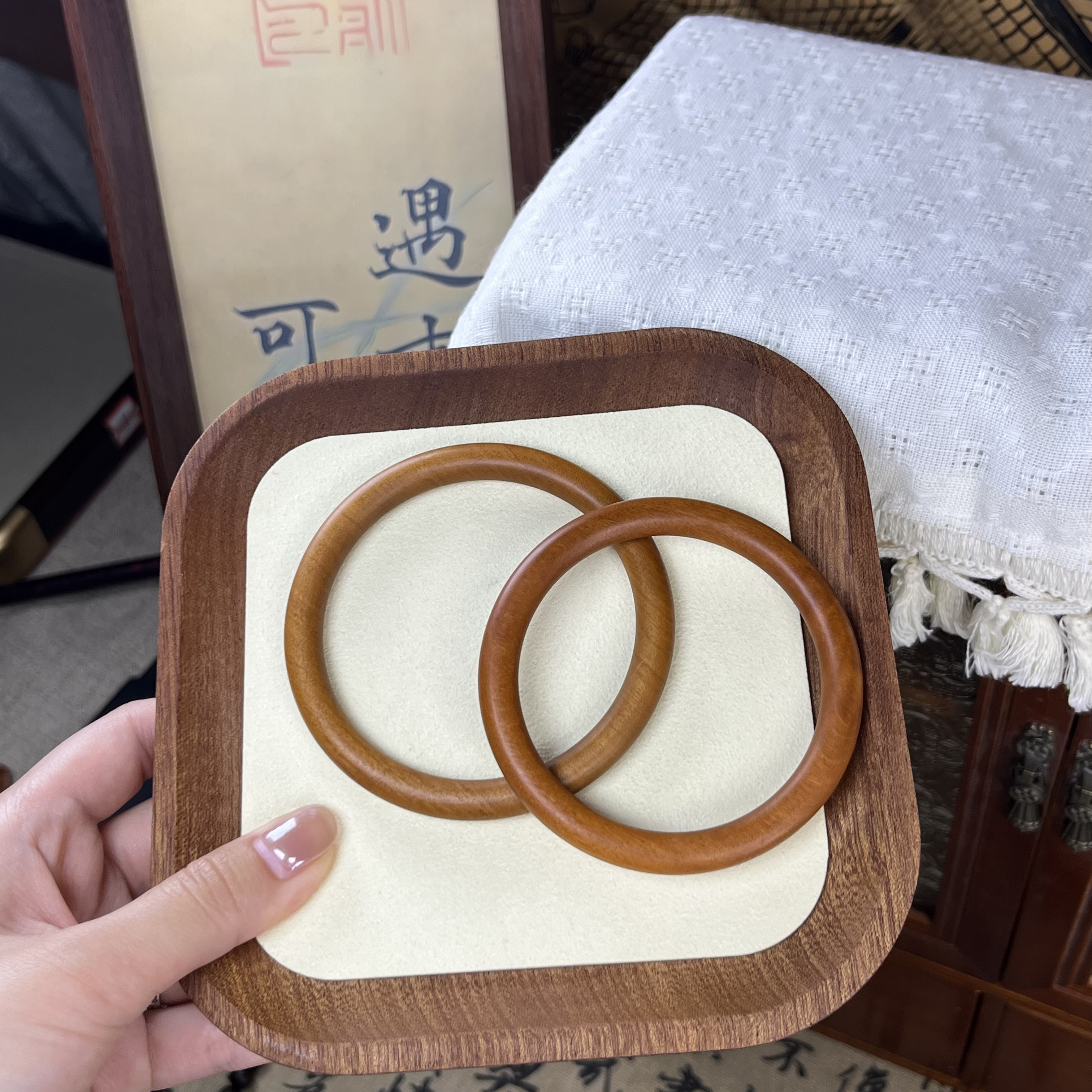 【桃缘行】「桃木手镯」单镯 桃木桃核辟、挡、驱气质时尚简约百搭 