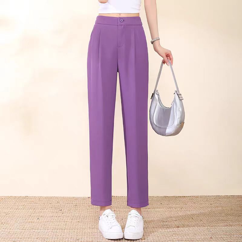 5351哈伦裤女夏季2025新款高腰显瘦百搭职业西装烟管裤子修身