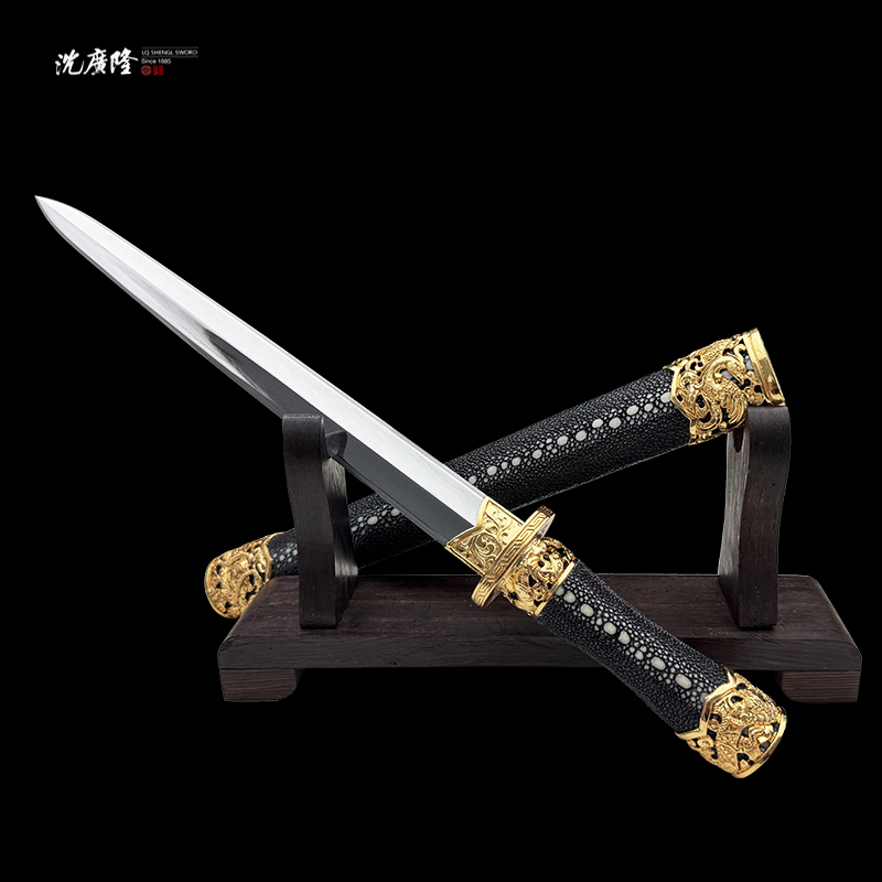 龙泉沈广隆- 四灵短剑 排珠鱼皮系列 宝剑 未开刃