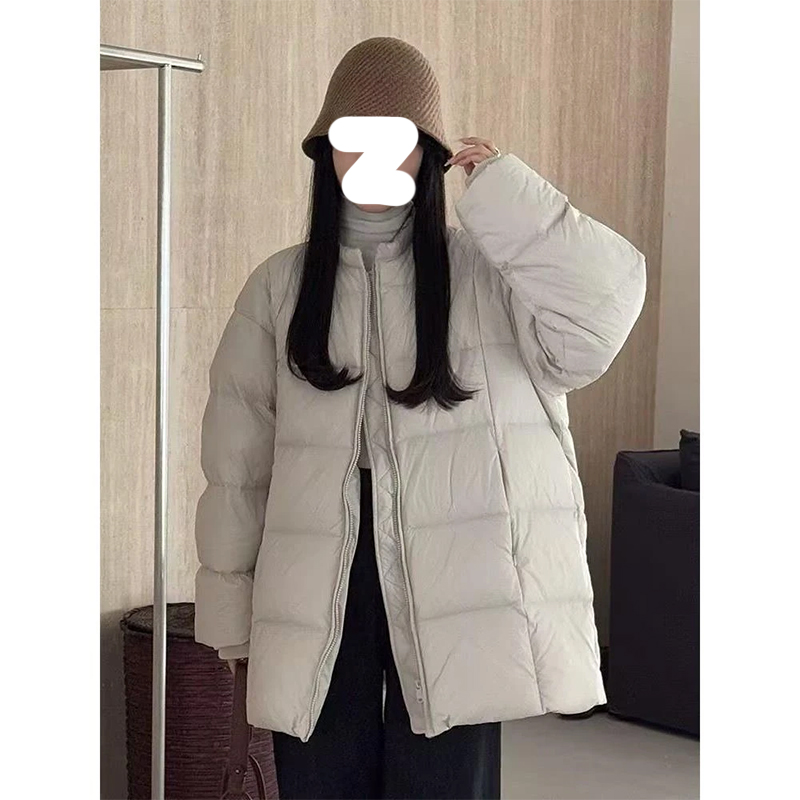 小个子高级感圆领短款棉衣女士春秋季新款加厚轻薄保暖面包服外套