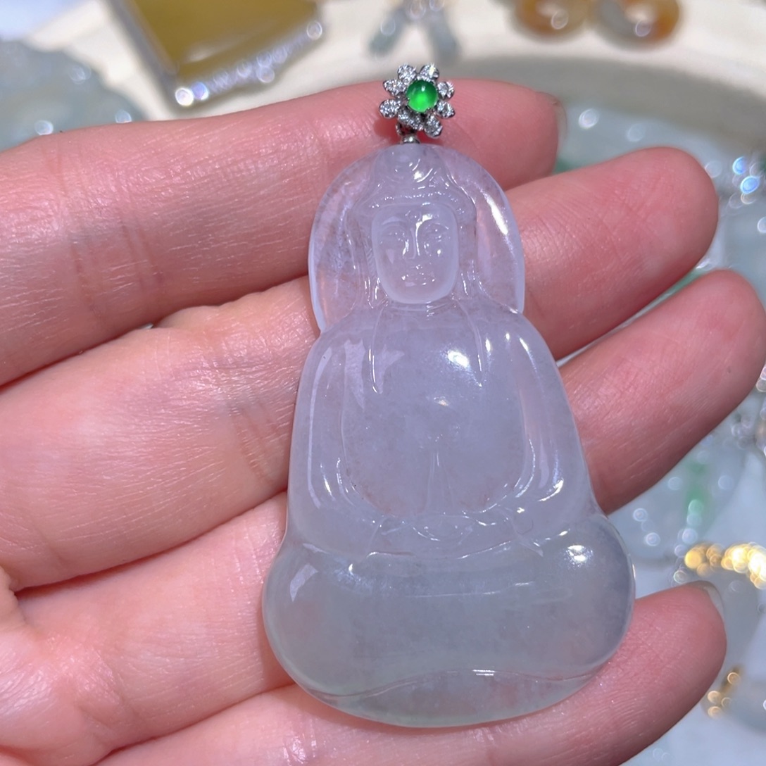 翡翠颈饰18K金镶嵌翡翠