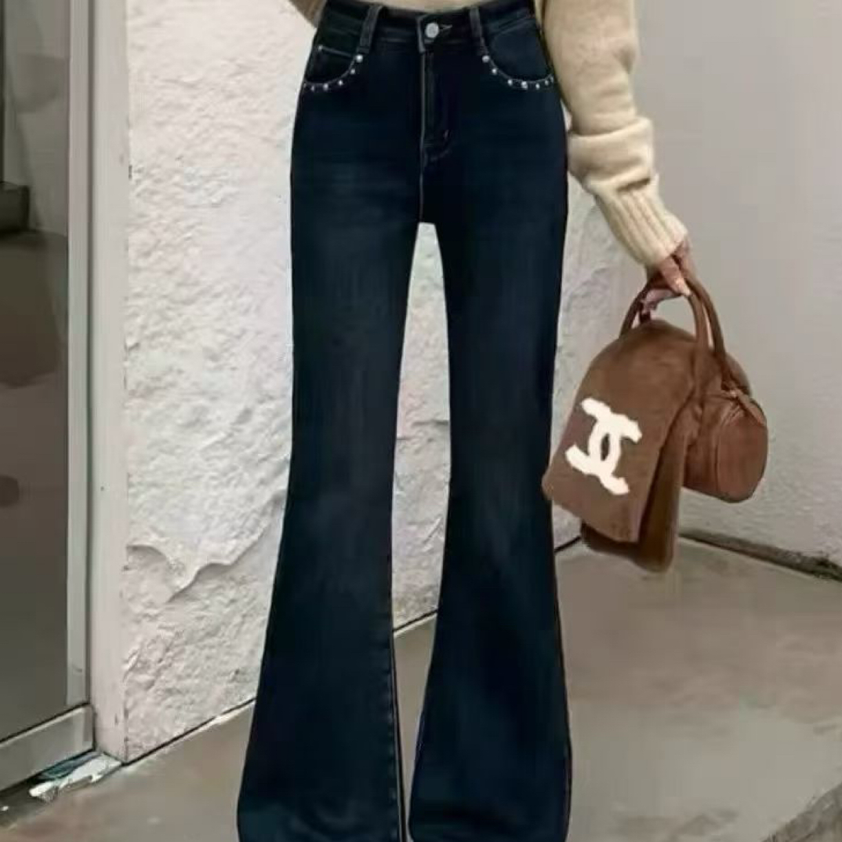 JX  6719加绒加厚微喇裤，版型绝