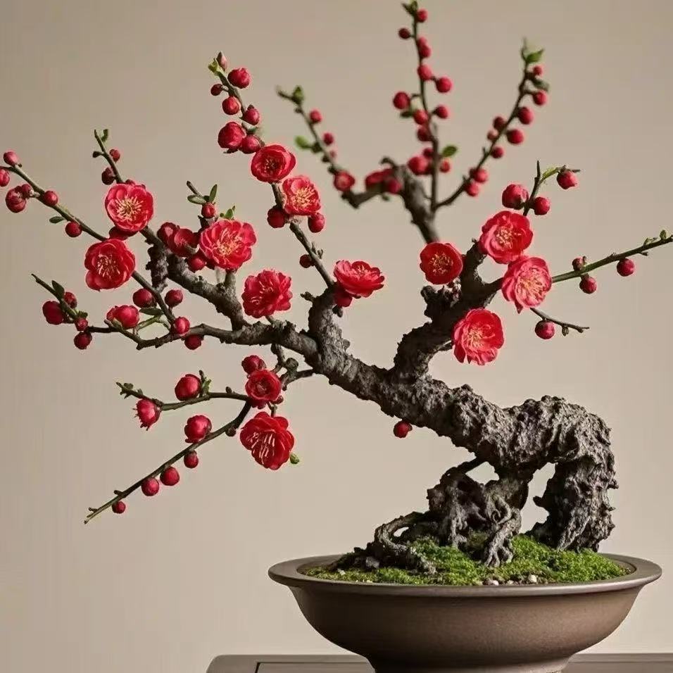 带芽浓香型耐寒梅花树盆栽适合室内外庭院阳台种植