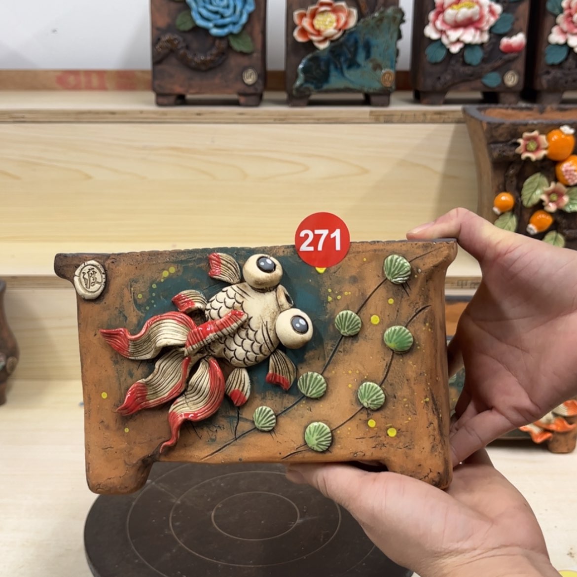 【闪购商品】紫砂花盆271号微瑕内口19×11脚高13