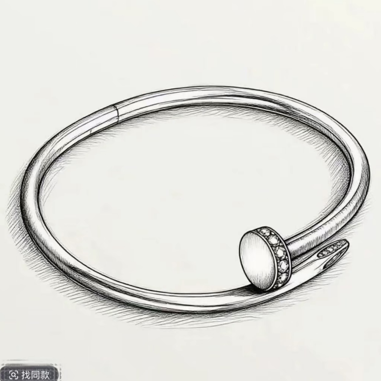 925银莫桑石手镯 时尚复古气质实心银色925莫桑钉手