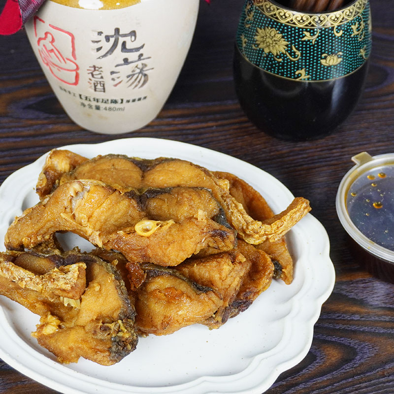 文虎香酥爆鱼500g 优选鲜活草鱼 现做现发 新鲜美味 咸甜适中 