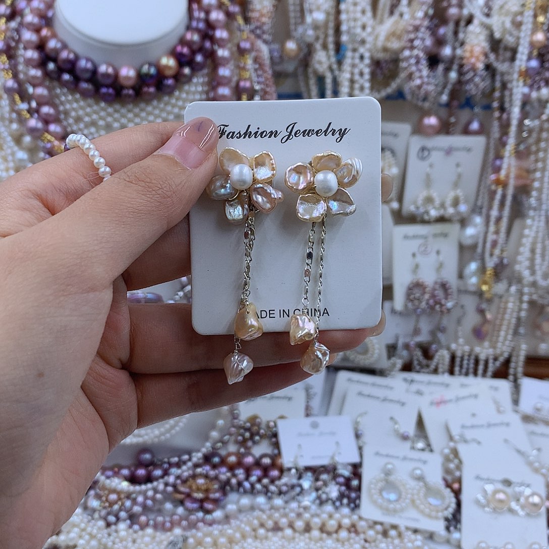 项链银S925镶嵌淡水珍珠