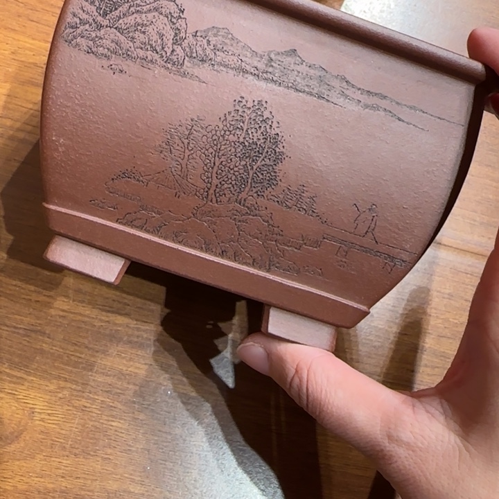 紫砂花盆向*癸全手工制作