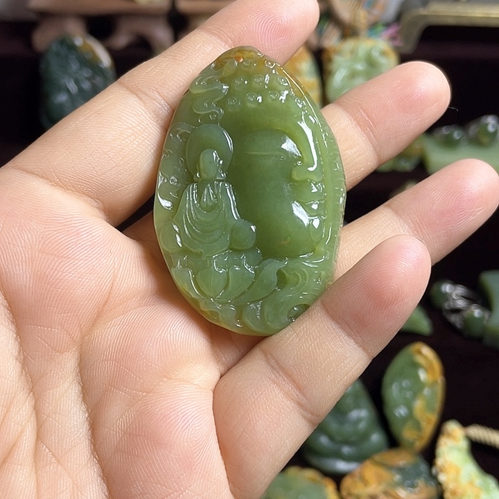 岫岩河磨玉（透闪石质玉）未镶嵌吊坠(不含链)静*