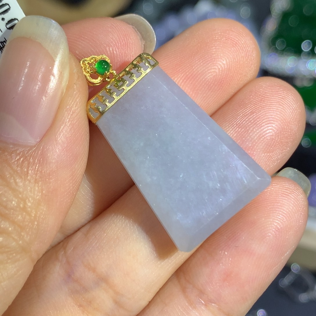 翡翠颈饰18K金镶嵌5、