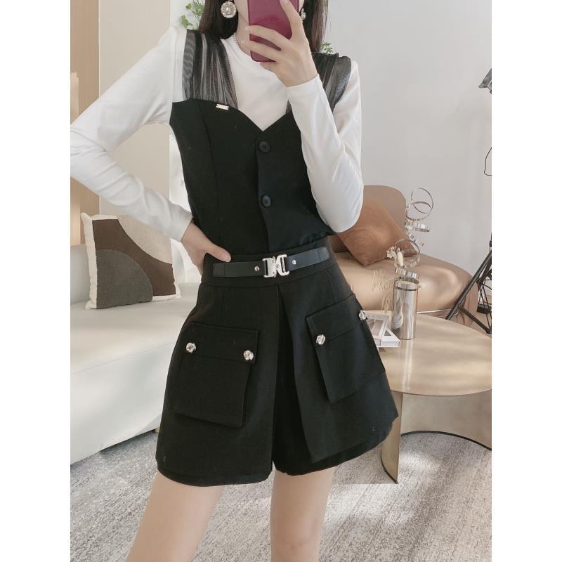 D 腰带拼接工装裙裤7757