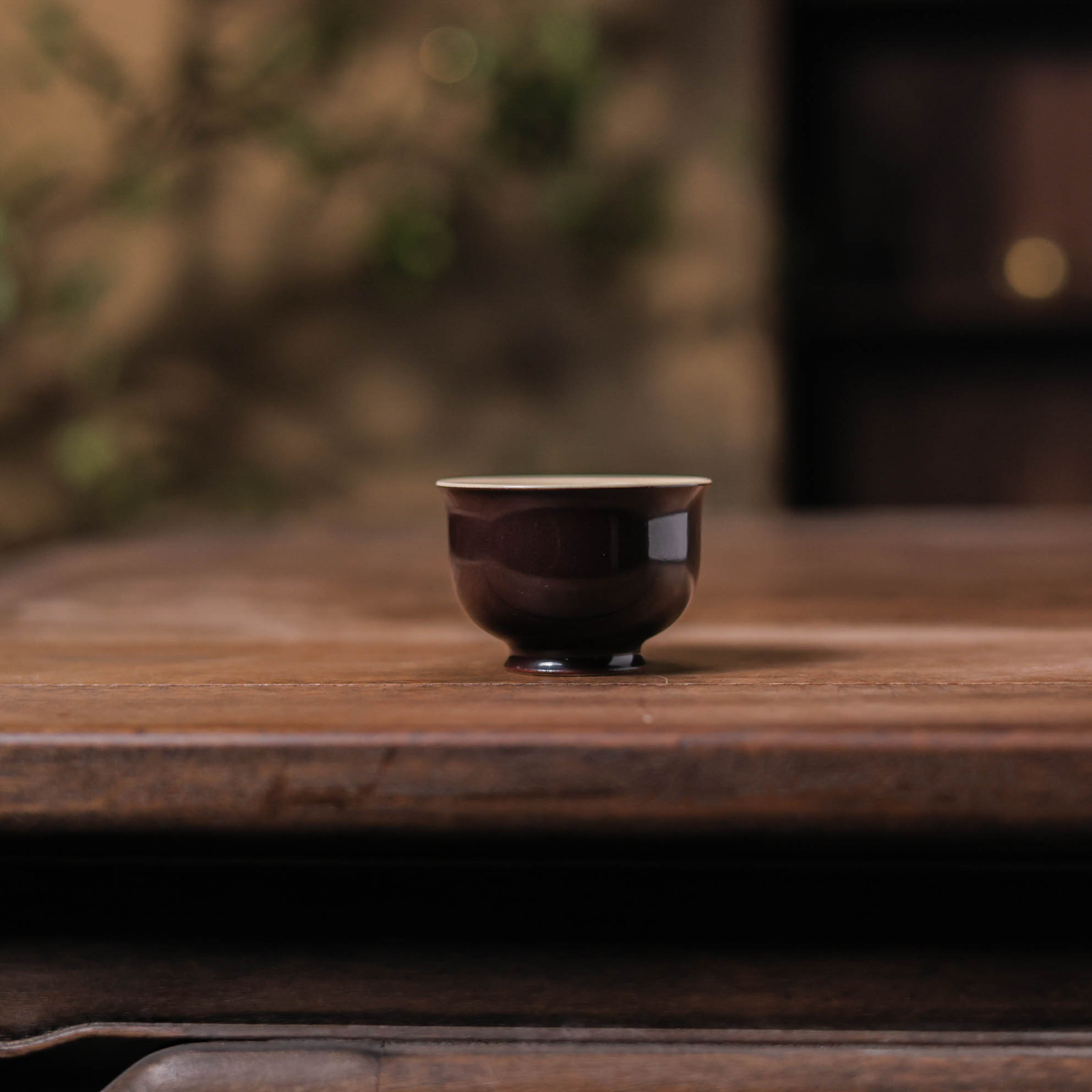 【非遗甄选】斋居 芥拾紫高足杯（梵田里底款）（拙溪梵田SP073）