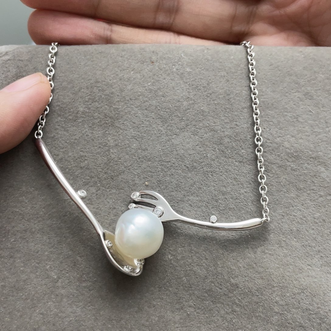 *****颈饰银S925镶嵌海水珍珠