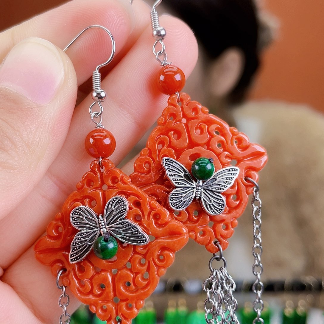 翡翠未镶嵌耳饰饰品