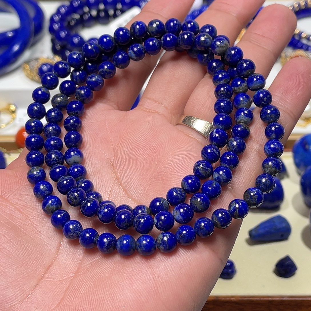 青金石未镶嵌下播福利！108颗6mm