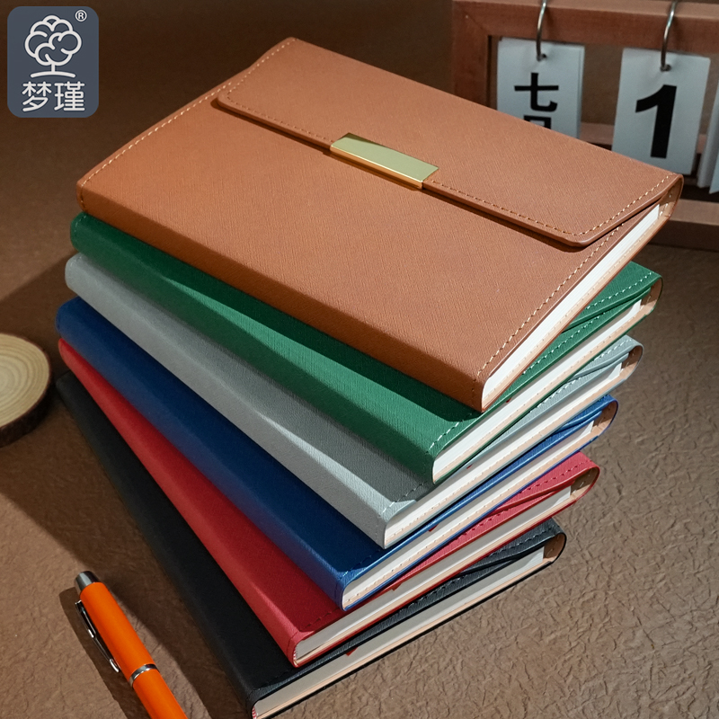 三折荔枝皮面高档商务笔记本可定制印logo会议记录适用