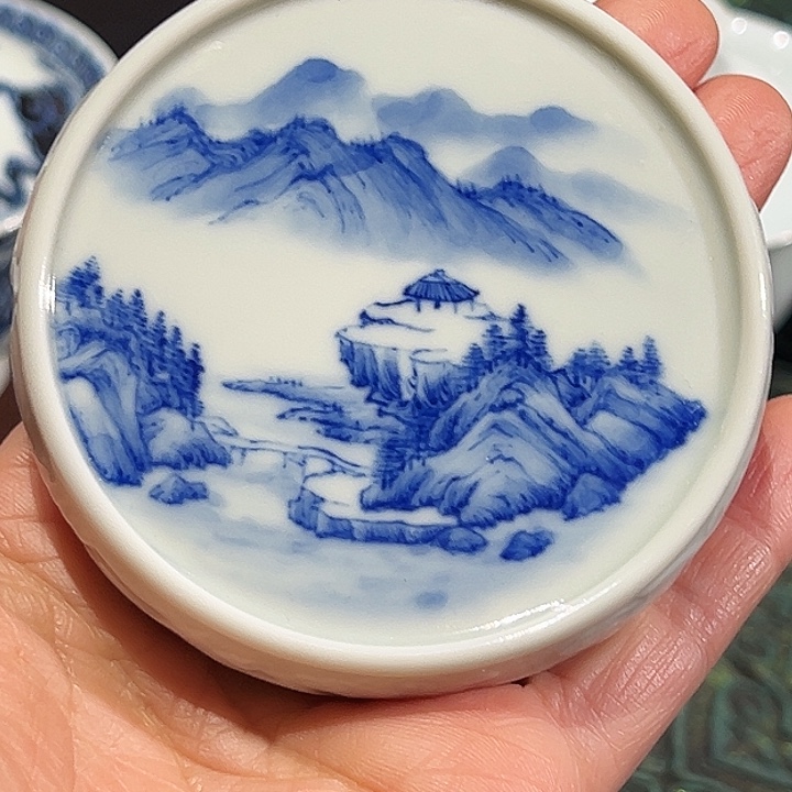 怡琅柴窑山水手工手绘