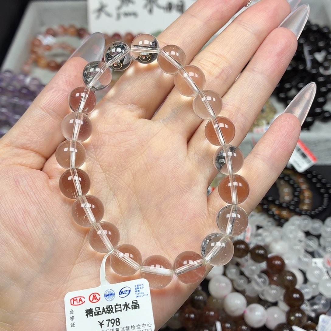 水晶手串未镶嵌卡1精品a级白水晶22