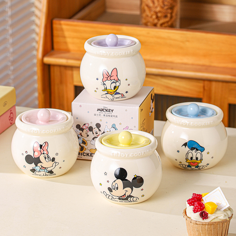 Disney/迪士尼米奇小炖盅带盖可隔水炖燕窝汤蒸蛋煲汤儿童营养羹