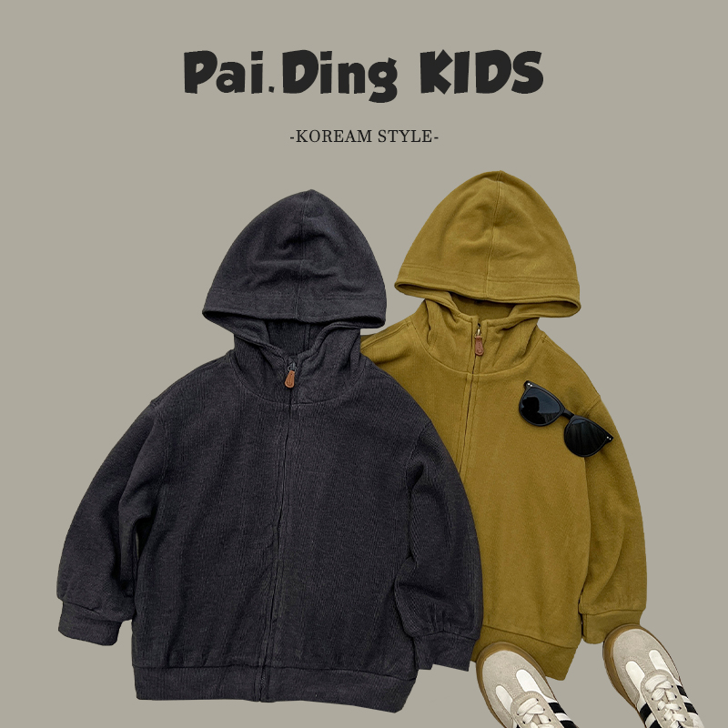 【小首尔】现货-qc8春秋装儿童个性简约休闲宽松连帽外套SJ4387