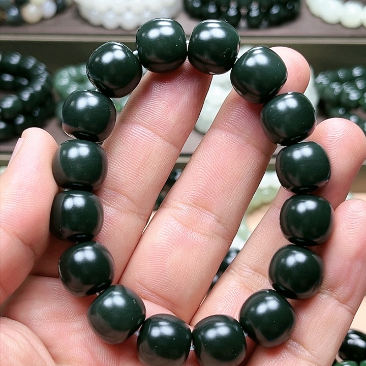 【闪购商品】和田玉手链未镶嵌王****）和田玉纯天然塔线青玉