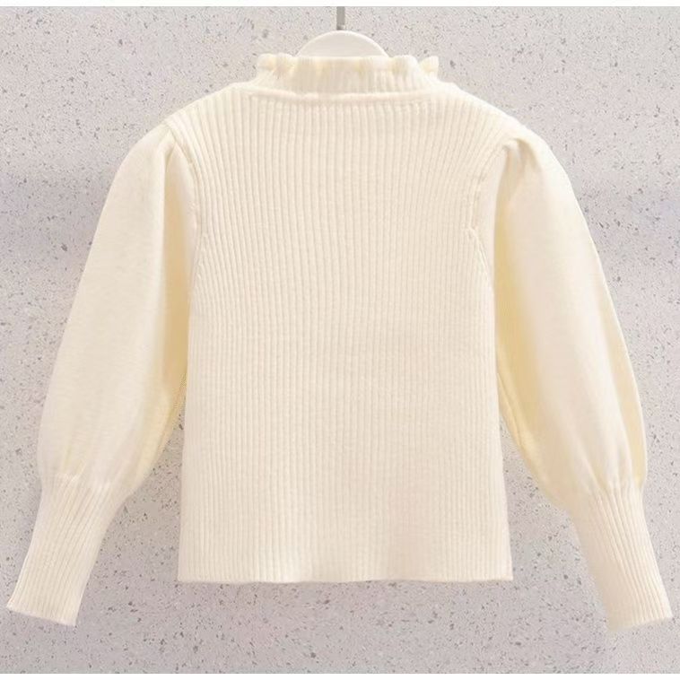 厂 【菲】 童时尚休闲高领木耳边拼接袖针织袖货号F43004A217（H051)