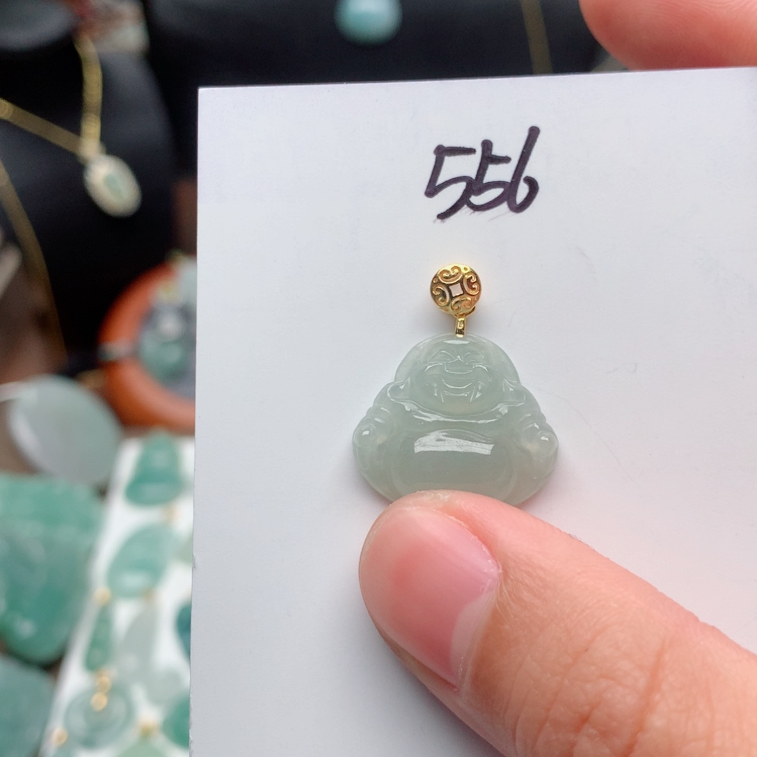 翡翠颈饰银S925镀金镶嵌吊坠