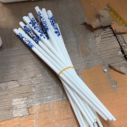 微瑕，不能明火，筷子10双青花