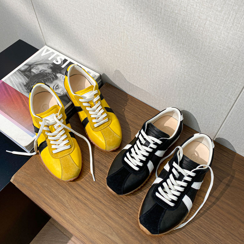 德训鞋女黄色阿甘休闲运动鞋潮流时尚单鞋