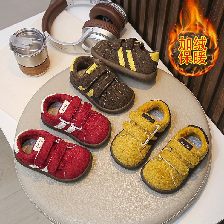 儿童运动鞋冬款男童加绒棉鞋休闲宝宝鞋学步鞋子女童德训鞋中小童