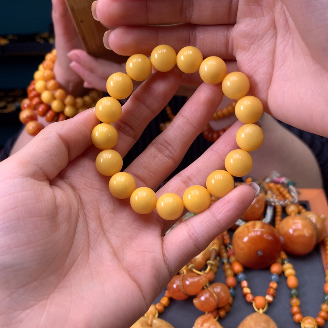 蜜蜡未镶嵌手串天然