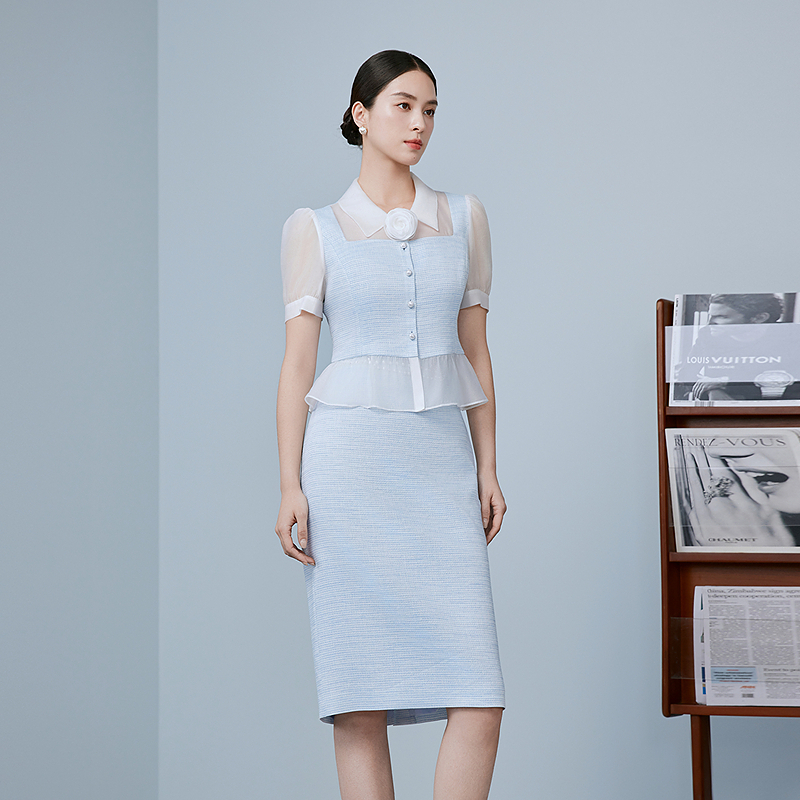 知性优雅立体剪裁套装25年新款MJGB06WSK740U21/MJGB06WBL740U21