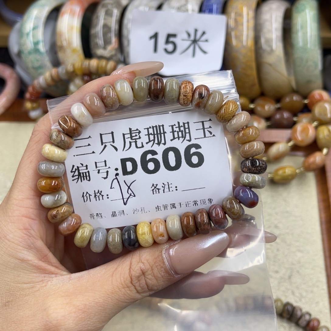 顺***女硅化珊瑚（珊瑚玉）未镶嵌h