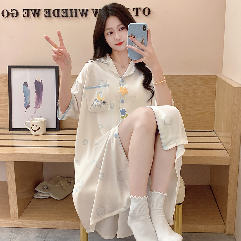 冰丝睡裙女款爆款2025新款夏季可外穿甜美凉感夏天丝绸睡衣家居服