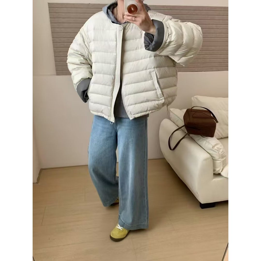 九佳 新款精致白鸭绒高货羽绒宽松法式轻薄羽绒服