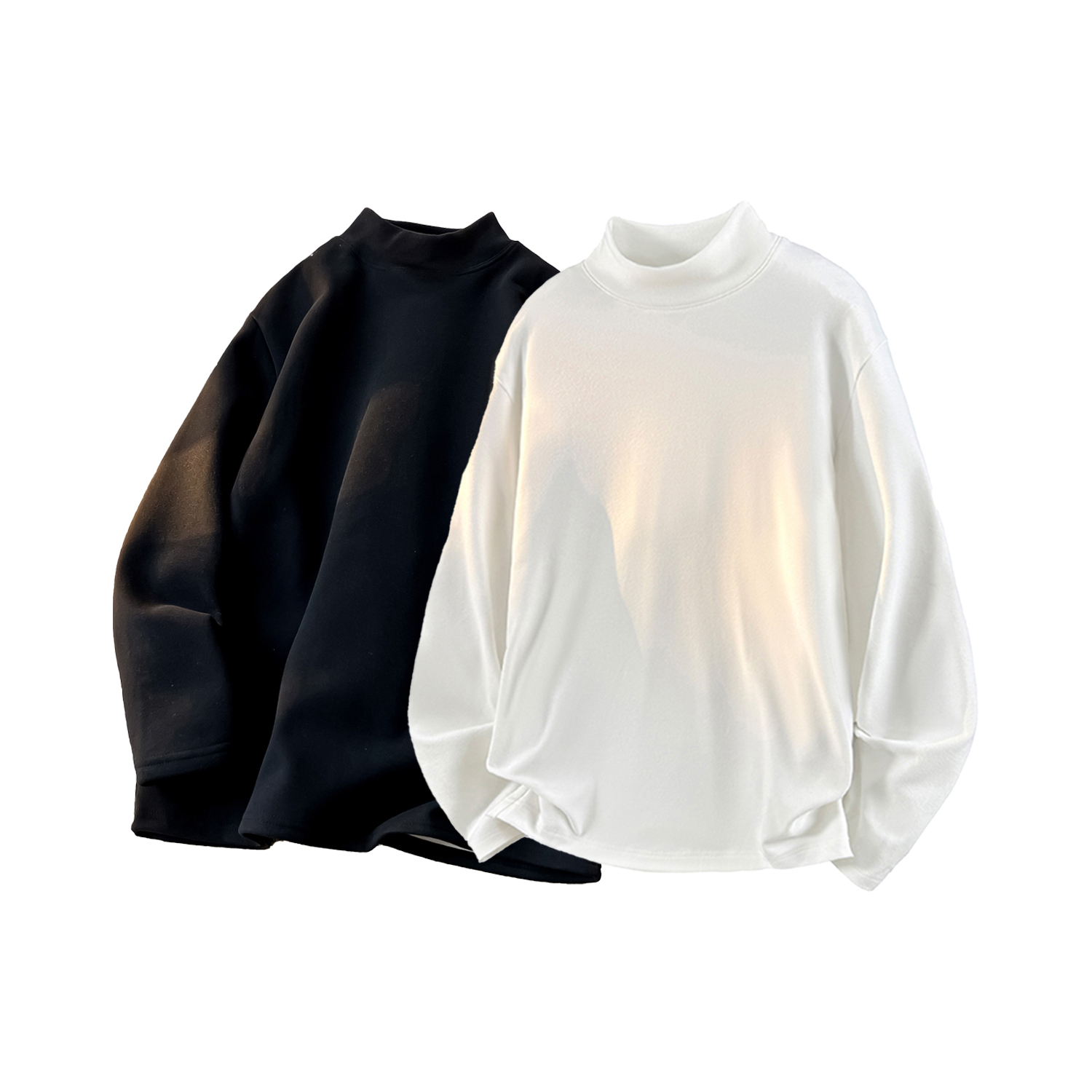 秋冬260克半高领德绒打底衫内搭长袖纯色T恤男女情侣款百搭时尚