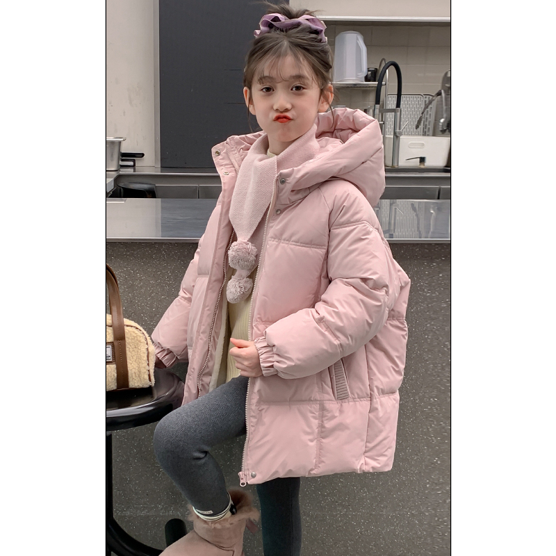 女童棉服外套冬装2025新款洋气儿童装冬季加绒加厚大童款棉衣7888