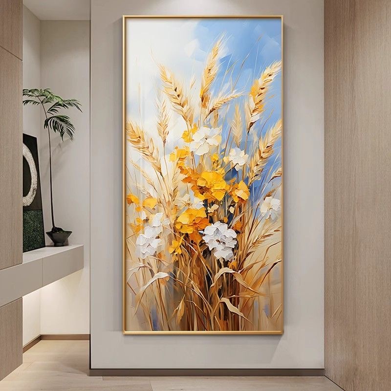 [喜宅家艺]C9北欧现代简约装饰画挂画门过道壁画走廊玄关麦穗客厅