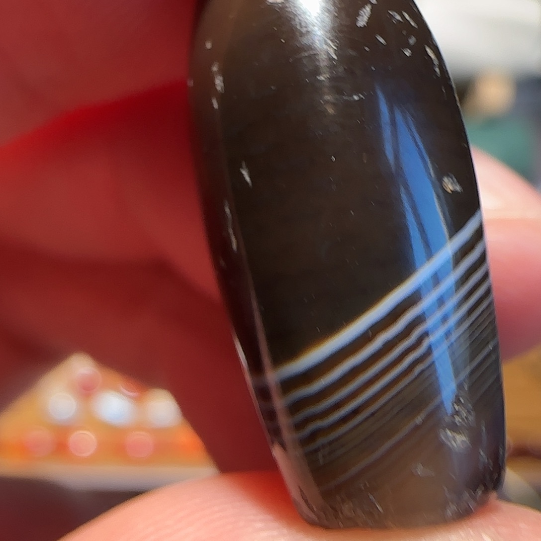 玛瑙/玉髓合金颈饰熔岩缠丝磨损好24x11