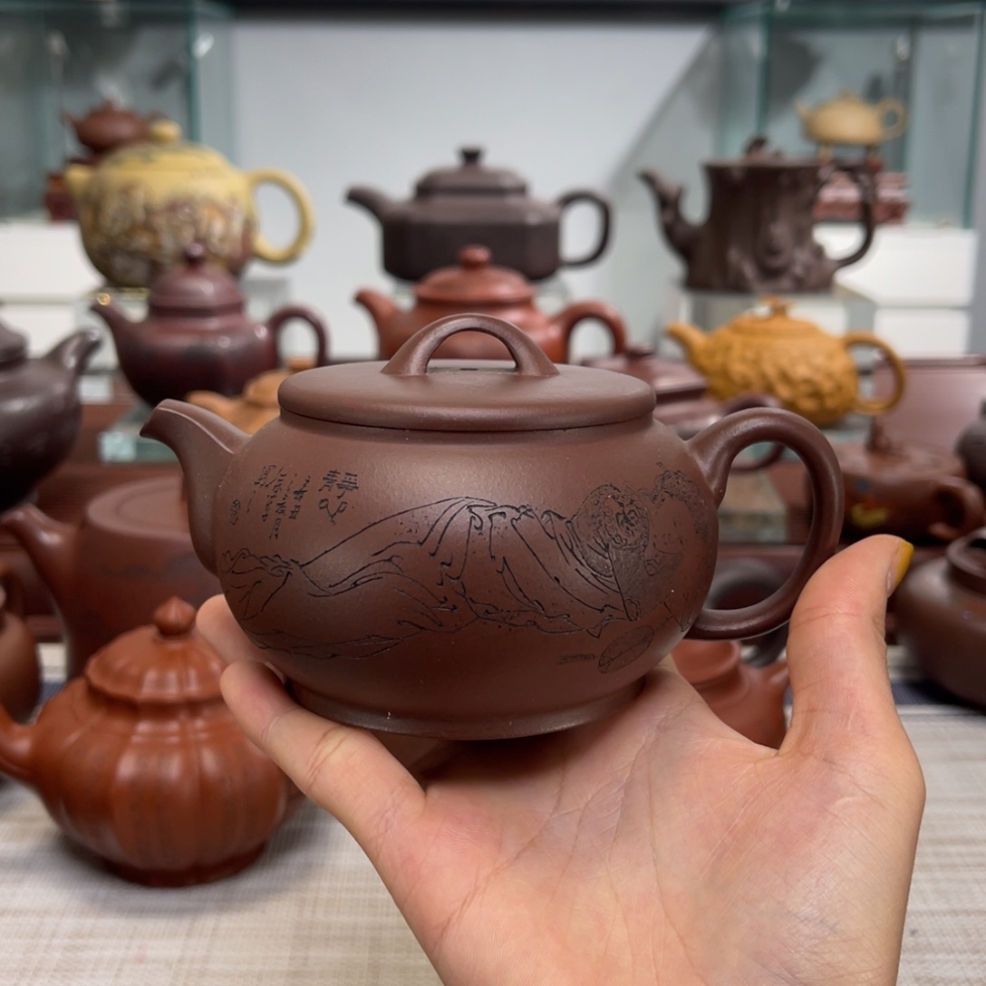 紫砂茶壶紫泥 大口盖