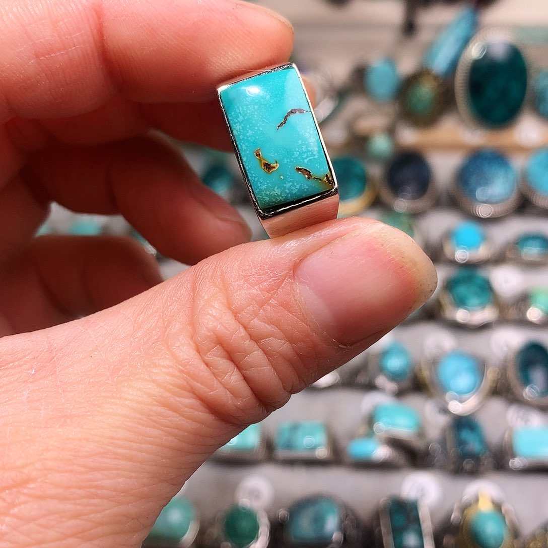 绿松石挂件银S925镶嵌