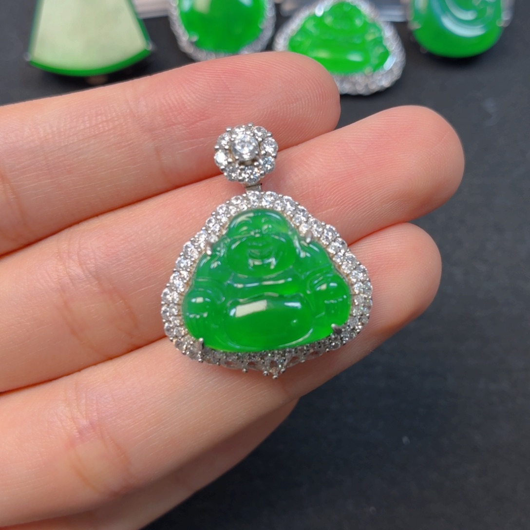 翡翠银S925镶嵌颈饰