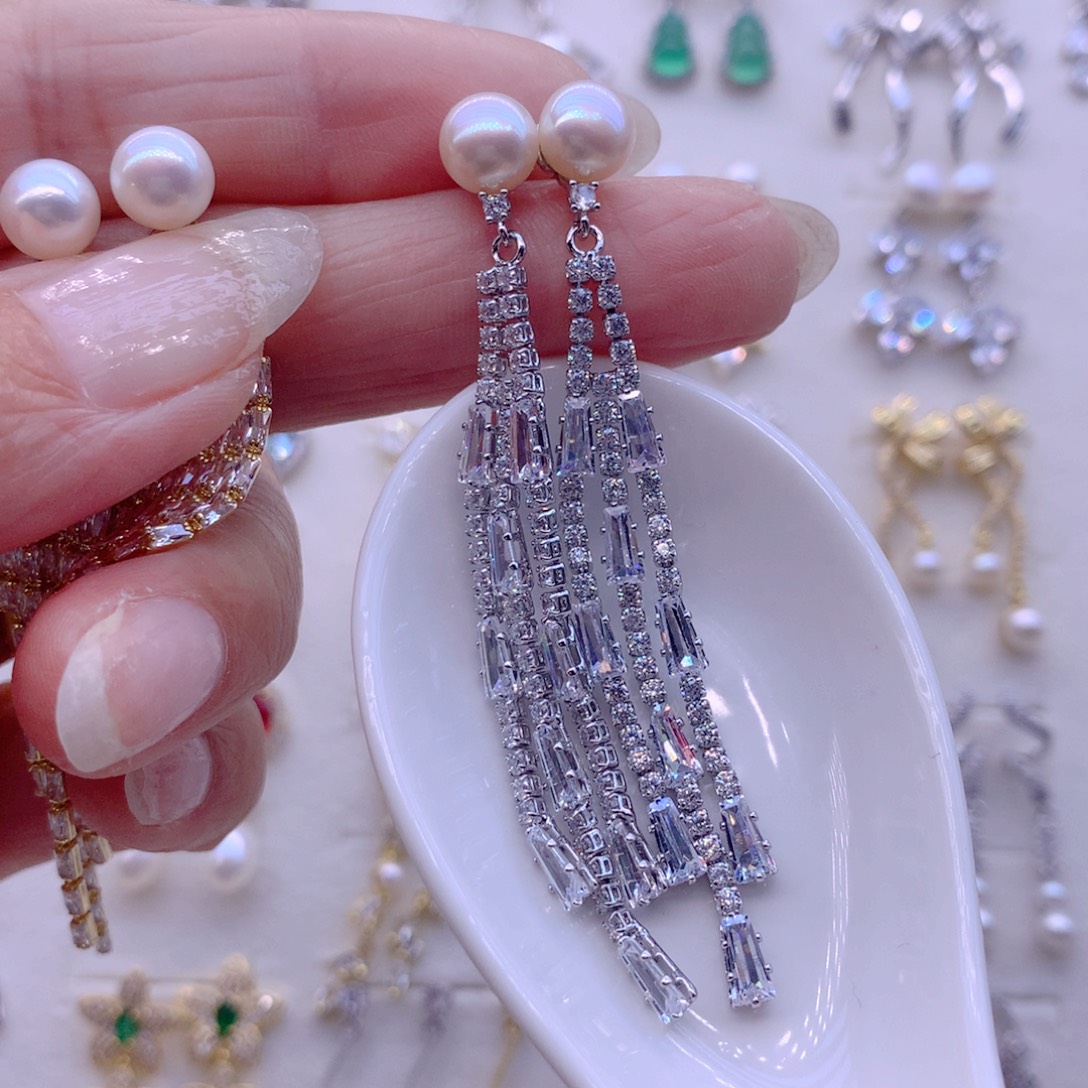 合金耳饰淡水珍珠