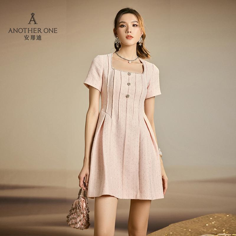 ANOTHER ONE安那迪气质名媛风连衣裙女优雅高定小香风显瘦短裙甜
