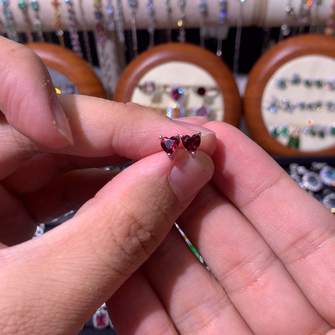 小***灯耳饰紫晶银S925镶嵌