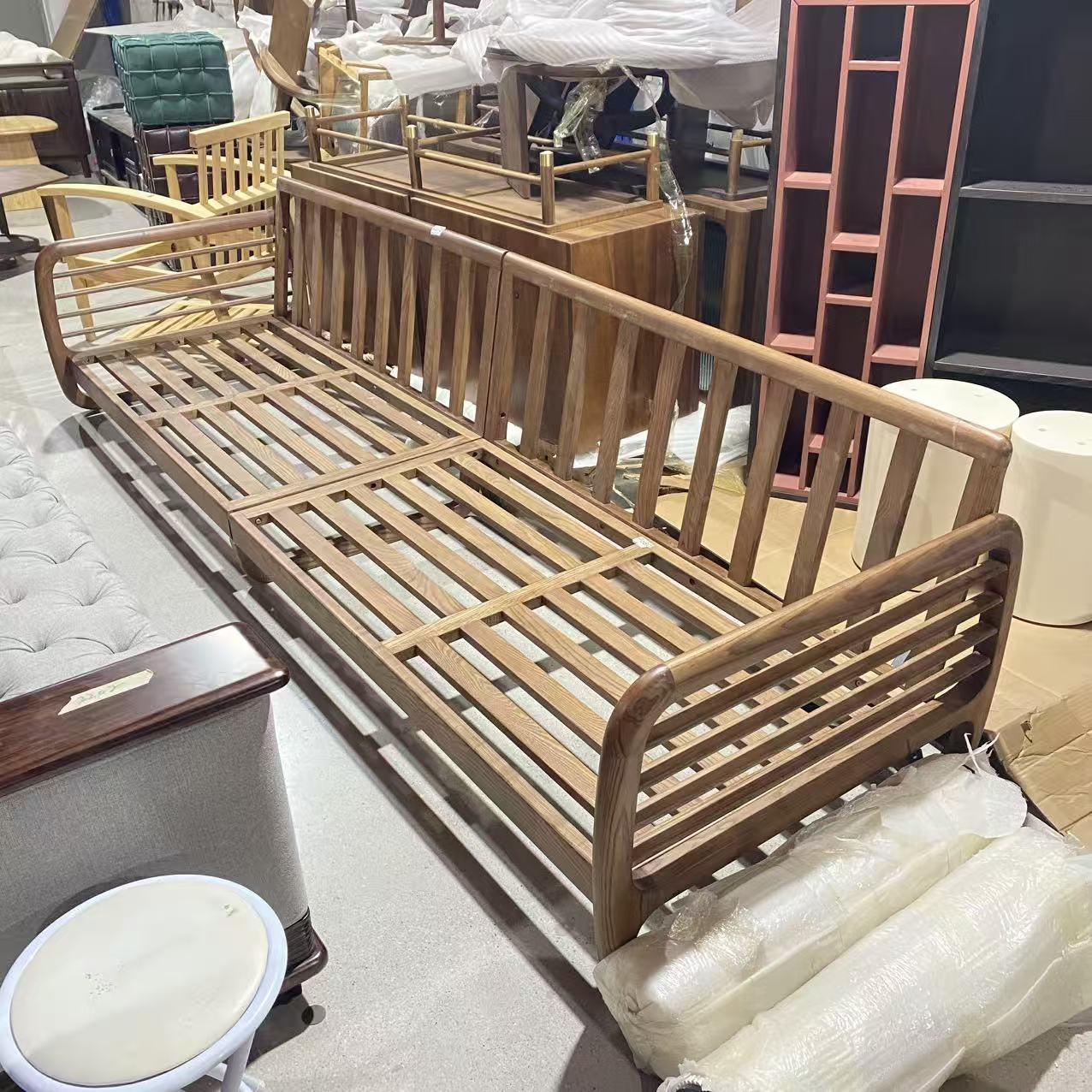 P680（瑕疵）300*90*70cmcm实木沙发【不包安装】库存尾货（三楼）5801